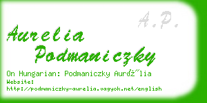 aurelia podmaniczky business card